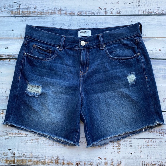 William Rast Walking Shorts Denim Jean Blue Cut Offs Frayed Distressed Womens 30 - Picture 1 of 9